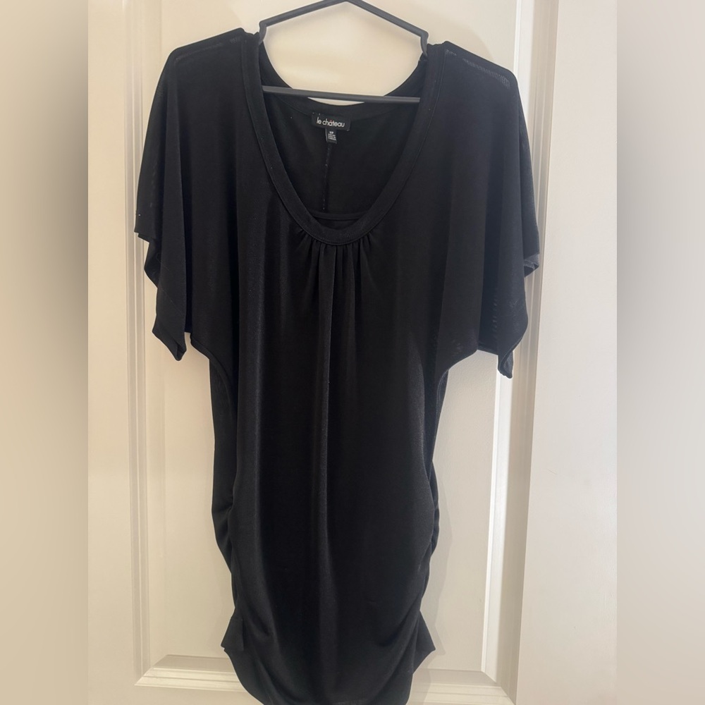 Le Chateau Black Flutter Sleeve Blouse with camisole.